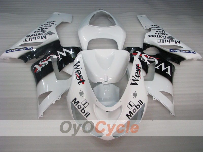 Kit de carénages à injection pour NINJA ZX-6R 05-06 - Blanc, Noir - West #OYO87901897 Image secondaire du produit