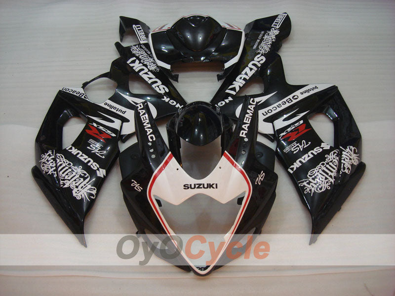 Kit de carénage à injection pour GSX R1000 05-06 - Blanc, noir - Beacon #OYO87901928