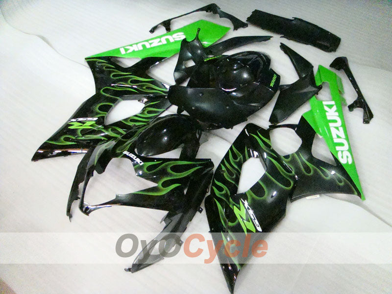 Kit de carénage à injection pour GSX R1000 05-06 - Vert, noir - Flame #OYO87901960