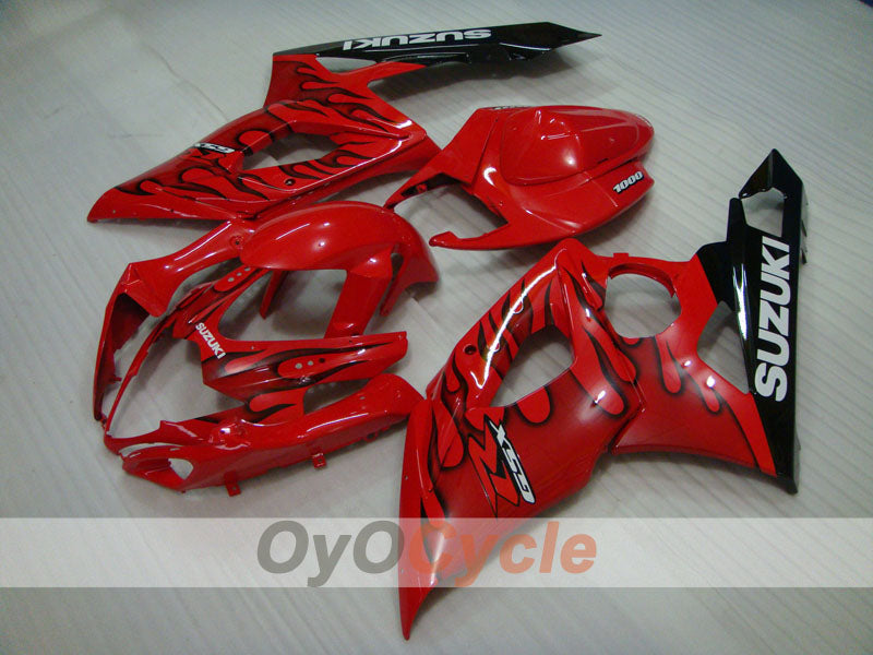Kit de carénage à injection pour GSX R1000 05-06 - Rouge, noir - Flame #OYO87901964
