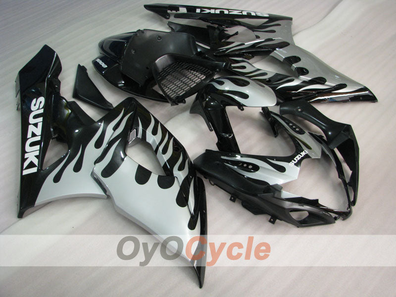 Kit de carénage à injection pour GSX R1000 05-06 - Blanc, noir - Flame #OYO87901966