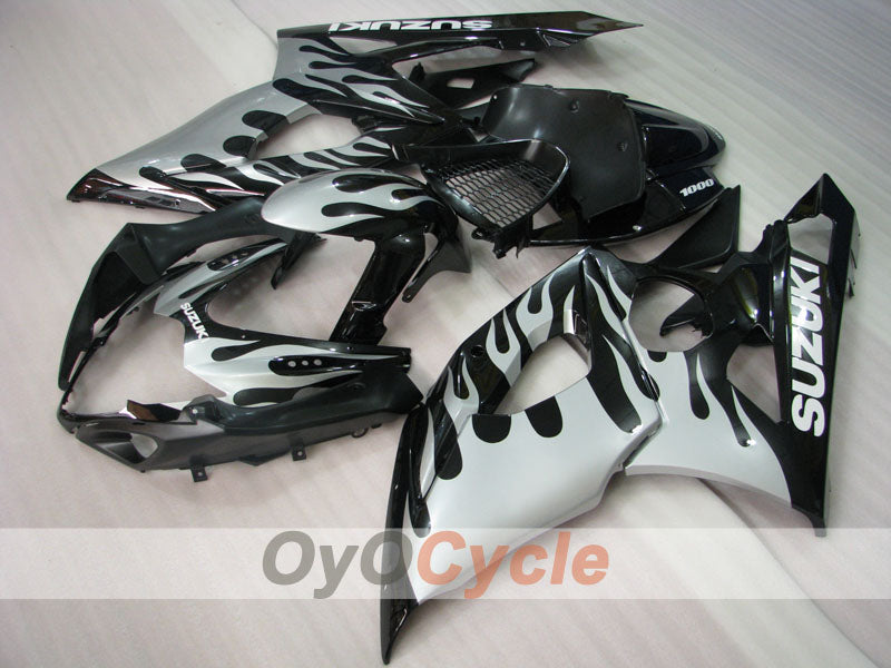 Kit de carénage à injection pour GSX R1000 05-06 - Blanc, noir - Flame #OYO87901966
