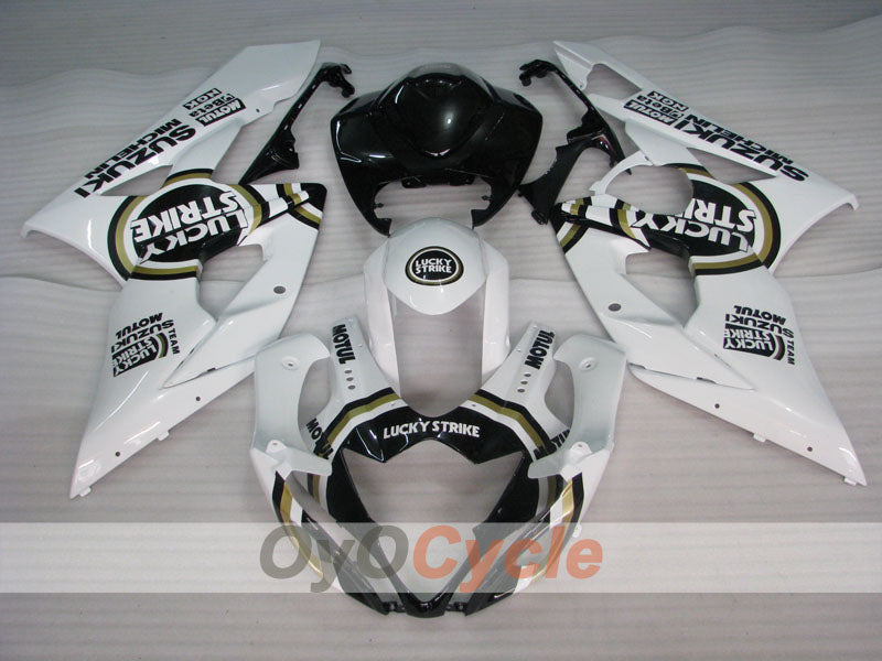 Kit de carénage moulé par injection pour GSX R1000 05-06 - Blanc, Noir - Lucky Strike, MICHELIN, MOTUL #OYO87901978