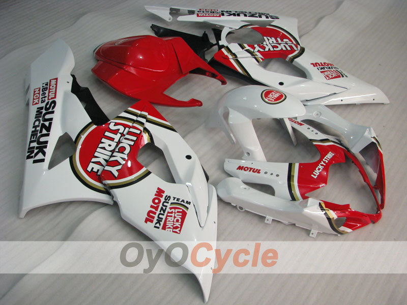Kit de carénage moulé par injection pour GSX R1000 05-06 - Rouge, Blanc - Lucky Strike, MICHELIN, MOTUL #OYO87901979