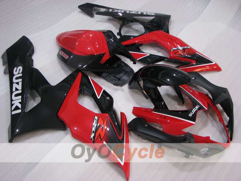 Kit de carénages injectés pour GSX R1000 05-06 - Rouge, noir - Style usine #OYO87902001