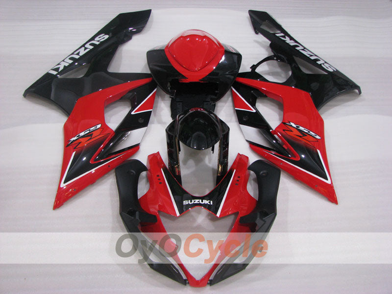 Kit de carénages injectés pour GSX R1000 05-06 - Rouge, noir - Style usine #OYO87902001