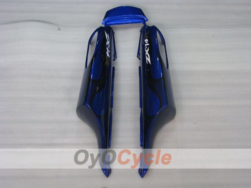 Kit de carénage injecté pour NINJA ZX-14R 06-11 - Bleu, noir - Flamme #OYO87902009
