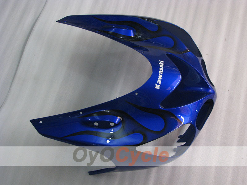 Kit de carénage injecté pour NINJA ZX-14R 06-11 - Bleu, noir - Flamme #OYO87902009