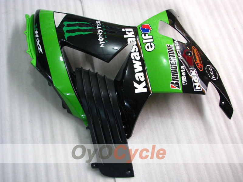 Kit de carénage injecté pour NINJA ZX-14R 06-11 - Vert, noir - Monster #OYO87902020