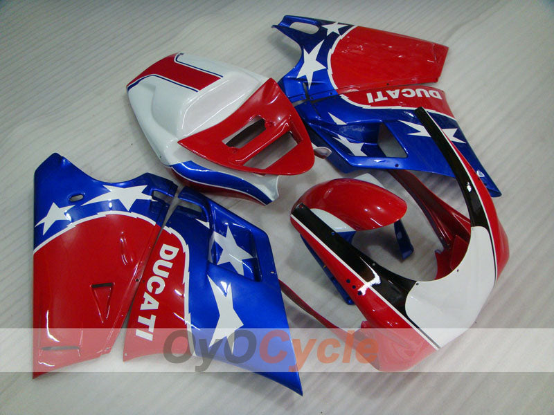 Kit de carénage à injection pour Ducati 748 94-02 - Rouge, Bleu - Style usine #OYO87902058
