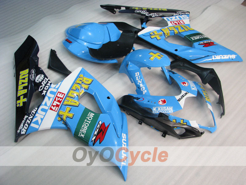 Kit de carénage à injection pour GSX R1000 05-06 - Bleu, Noir - DUNLOP, Rizla+ #OYO87902063