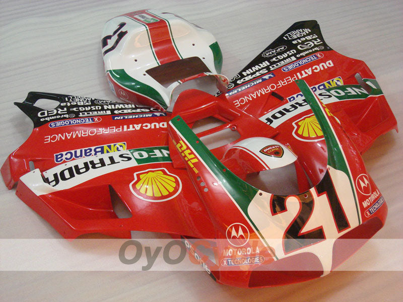 Kit de carénage à injection pour Ducati 748 94-02 - Rouge, Blanc - INFO STRADA #OYO87902070