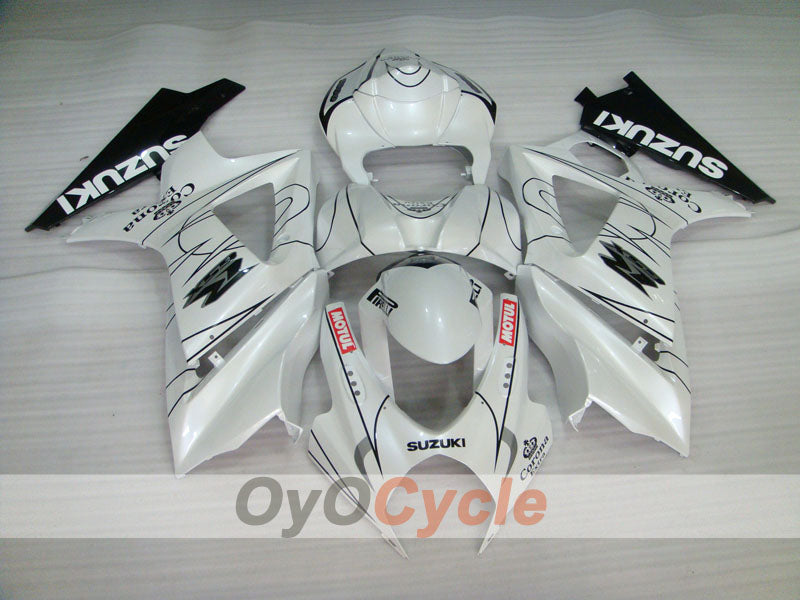 Kit de carénage à injection pour GSX R1000 07-08 - Blanc, Noir - Corona, MOTUL #OYO87902082