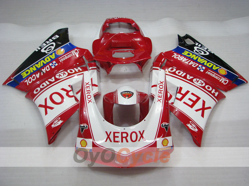 Kit de carénage à injection pour Ducati 748 94-02 - Rouge, Blanc - Xerox #OYO87902090