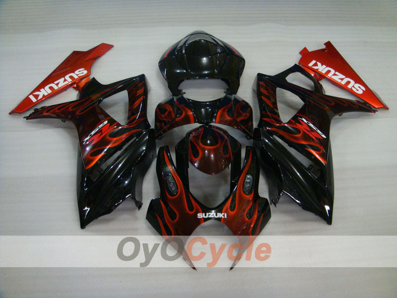 Kit de carénage à injection pour GSX R1000 07-08 - Rouge, Noir - Flame #OYO87902094