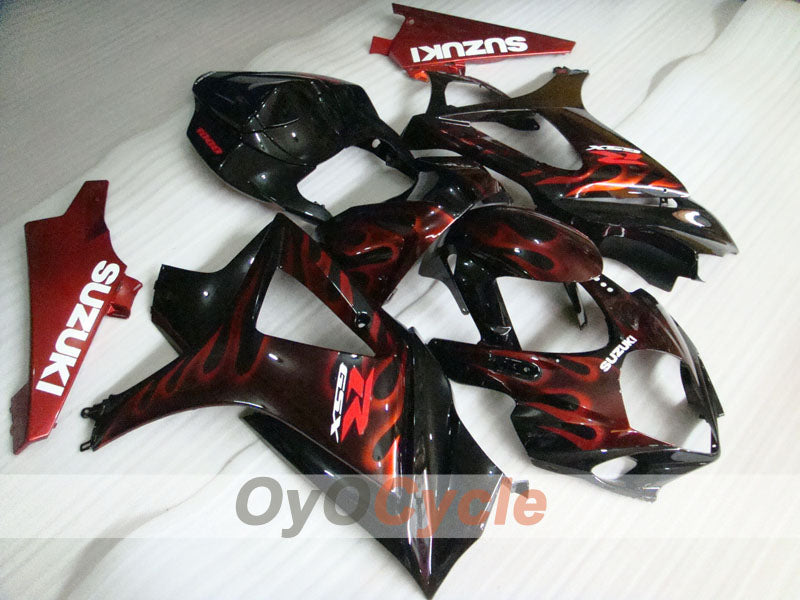 Kit de carénage à injection pour GSX R1000 07-08 - Rouge, Noir - Flame #OYO87902098 Image principale du produit