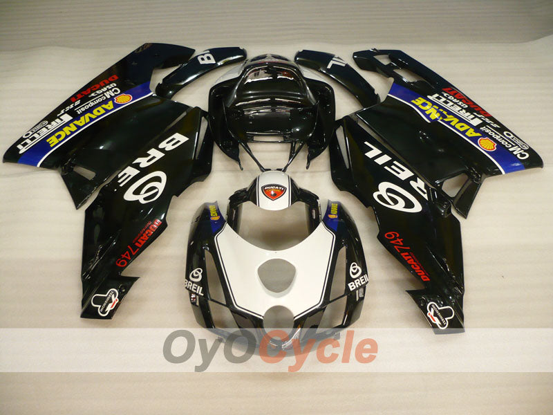 Kit de carénage à injection pour Ducati 999 03-04 - Blanc, Noir - BREIL #OYO87902351