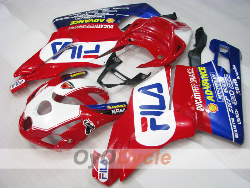 Kit de carénage à injection pour Ducati 999 03-04 - Rouge, Bleu - FILA #OYO87902355