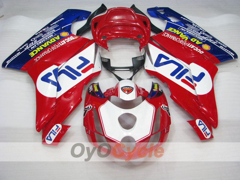 Kit de carénage à injection pour Ducati 999 03-04 - Rouge, Bleu - FILA #OYO87902355