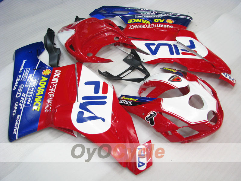 Kit de carénage à injection pour Ducati 999 03-04 - Rouge, Bleu - FILA #OYO87902355 Image principale du produit