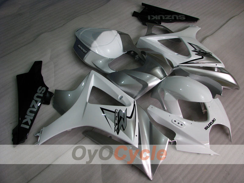 Kit de carénage injecté pour GSX R1000 07-08 - Blanc, argenté - Style d'origine #OYO87902147