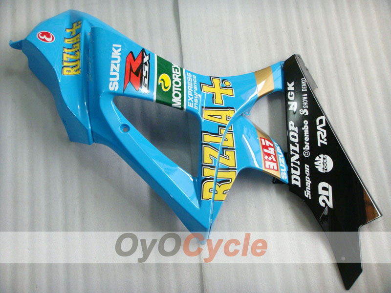 Kit de carénage injecté pour GSX R1000 07-08 - Bleu, noir - DUNLOP, Rizla+ #OYO87902156