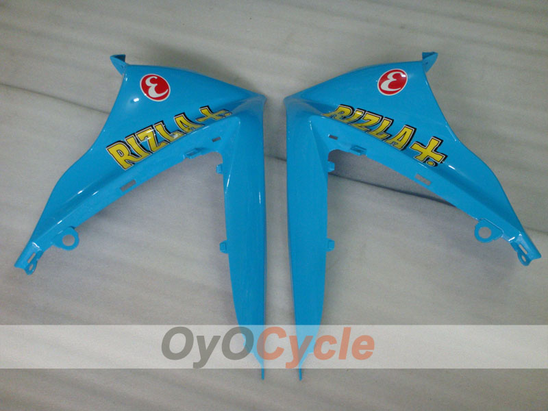 Kit de carénage injecté pour GSX R1000 07-08 - Bleu, noir - DUNLOP, Rizla+ #OYO87902156