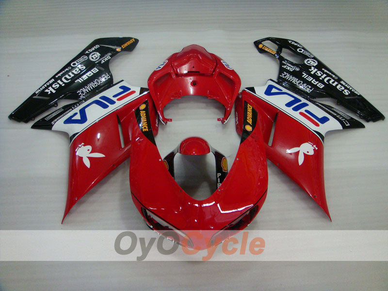 Kit de carénage à injection pour Ducati 848 08-13 - Rouge, Noir - FILA #OYO87902185
