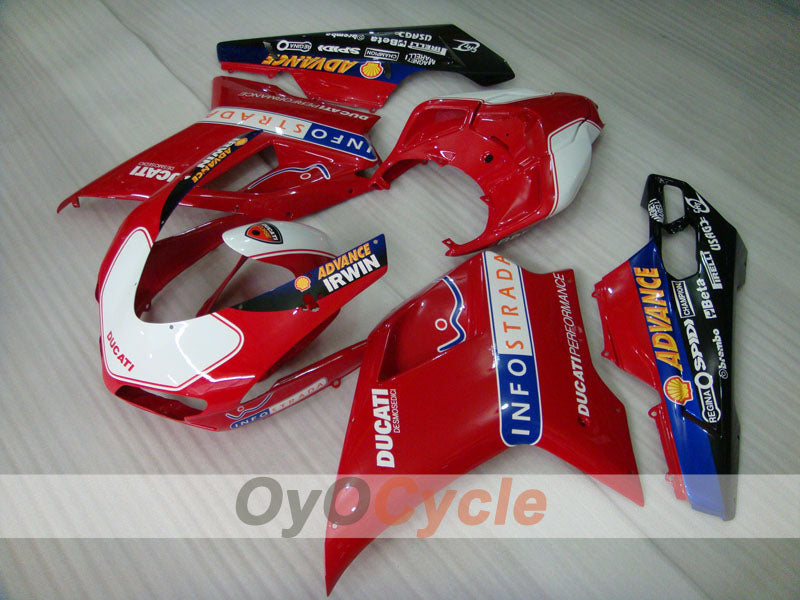 Kit de carénage à injection pour Ducati 848 08-13 - Rouge, Noir - INFO STRADA #OYO87902186 Image principale du produit