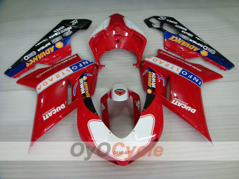 Kit de carénage à injection pour Ducati 848 08-13 - Rouge, Noir - INFO STRADA #OYO87902186