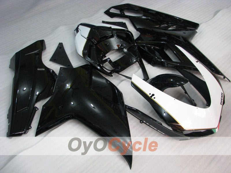 Kit de carénage injecté pour Ducati 848 08-13 - Blanc, noir, mat - Style d'usine #OYO87902209