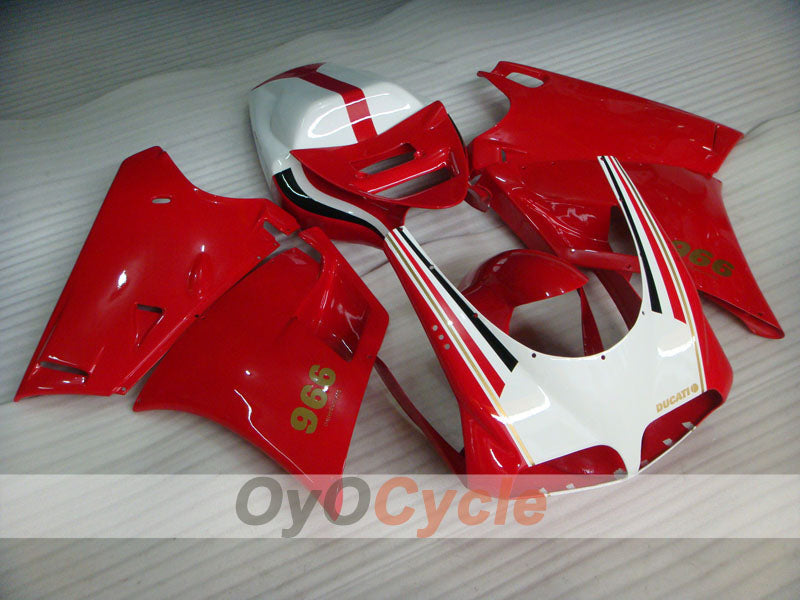 Kit de carénage injecté pour Ducati 996 99-02 - Rouge, blanc - Style usine #OYO87902213