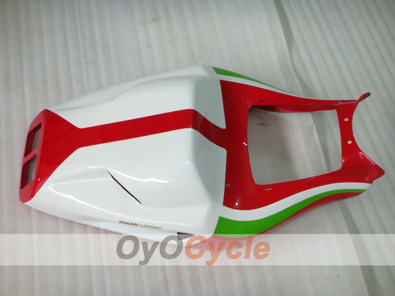 Kit de carénage injecté pour Ducati 996 99-02 - Rouge, blanc - Style usine #OYO87902214
