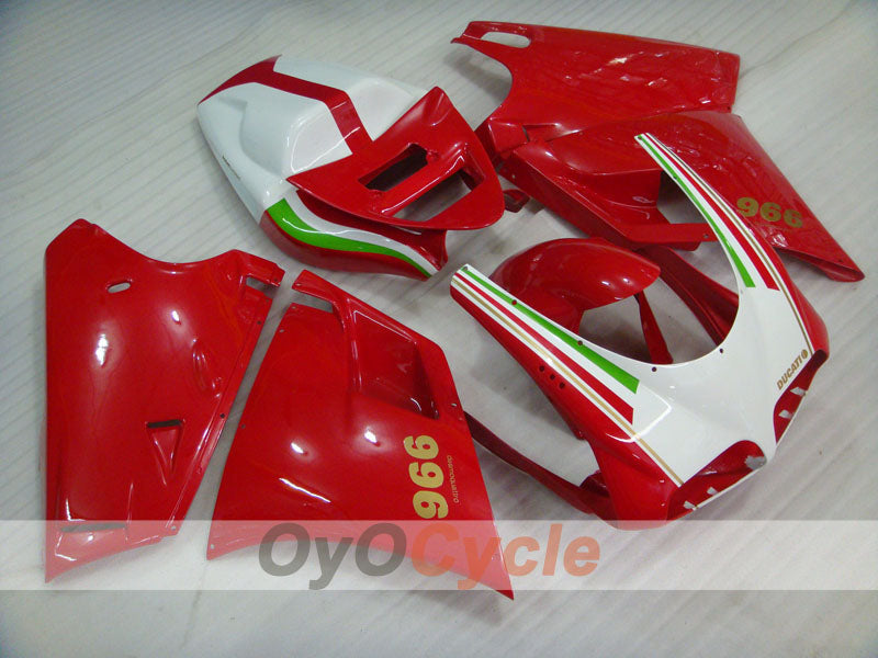 Kit de carénage injecté pour Ducati 996 99-02 - Rouge, blanc - Style usine #OYO87902214