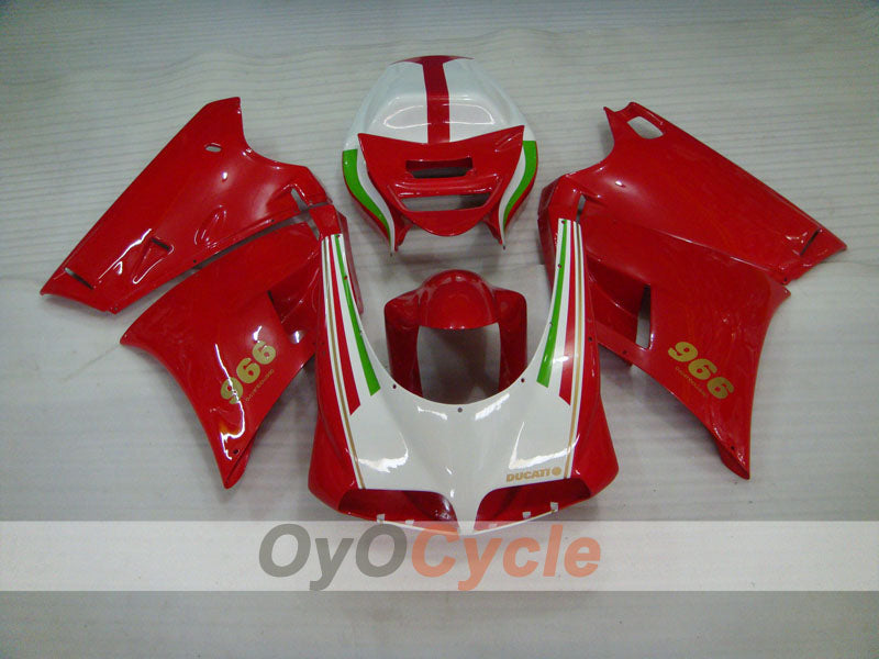 Kit de carénage injecté pour Ducati 996 99-02 - Rouge, blanc - Style usine #OYO87902214
