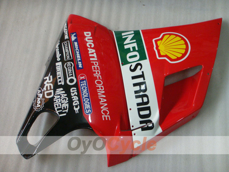 Kit de carénage injecté pour Ducati 996 99-02 - Rouge, blanc - INFO STRADA #OYO87902221