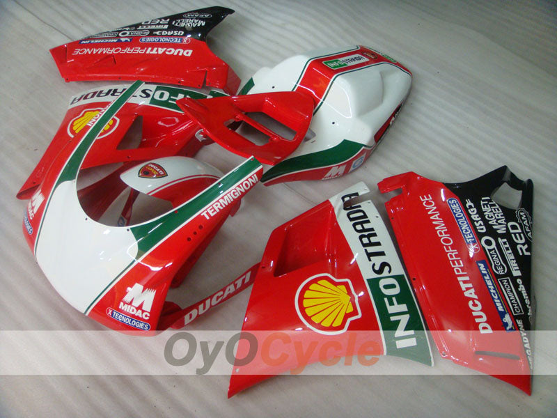 Kit de carénage injecté pour Ducati 996 99-02 - Rouge, blanc - INFO STRADA #OYO87902221