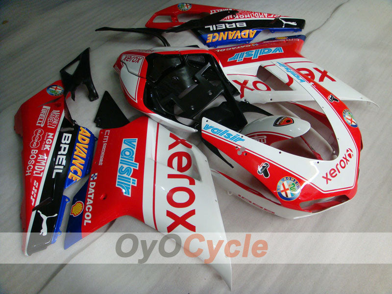Kit de carénages injectés pour Ducati 1098 07-09 - Rouge, blanc - Xerox #OYO87902252