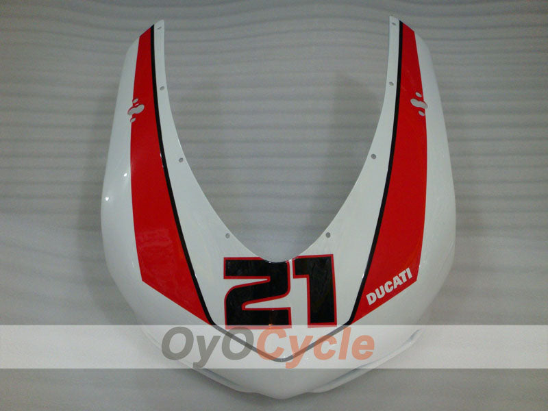 Kit de carénages injectés pour Ducati 848 08-13 - Rouge, blanc - Xerox #OYO87902261
