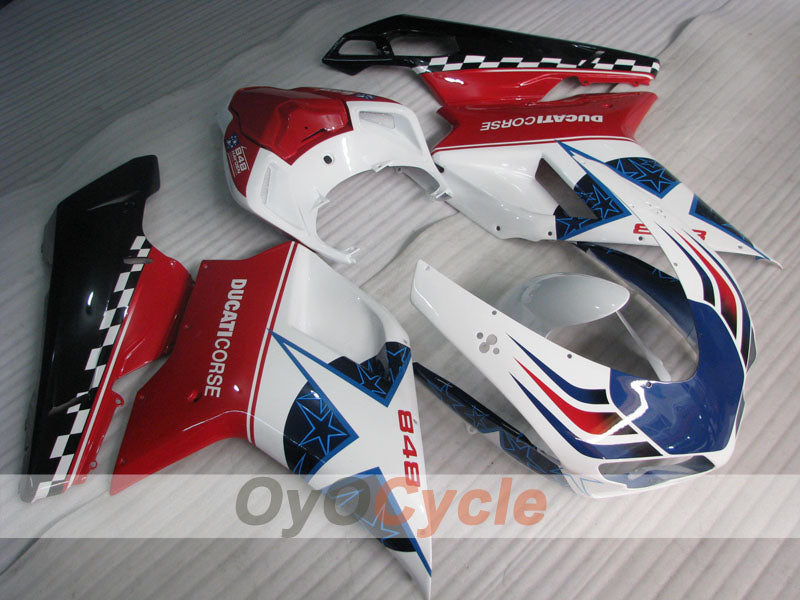 Kit de carénage injecté pour Ducati 848 08-13 - Rouge, Blanc - Xerox #OYO87902266 Image principale du produit