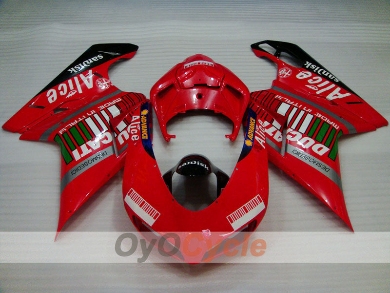 Kit de carénage à injection pour Ducati 1098 de 07-09 - Rouge, noir - Alice #OYO87902285 Image secondaire du produit