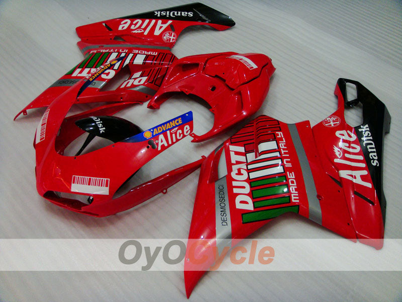 Kit de carénage à injection pour Ducati 1098 de 07-09 - Rouge, noir - Alice #OYO87902285
