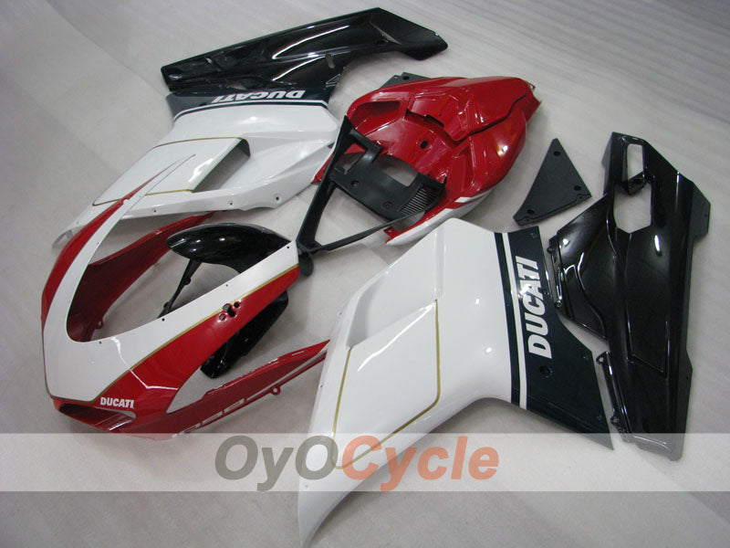 Kit de carénage injecté pour Ducati 1098 07-09 - Blanc, noir - Style usine #OYO87902316
