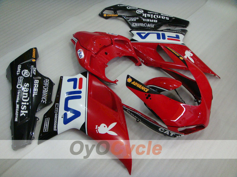 Kit de carénage à injection pour Ducati 1198 09-11 - Rouge, Noir - FILA #OYO87902337