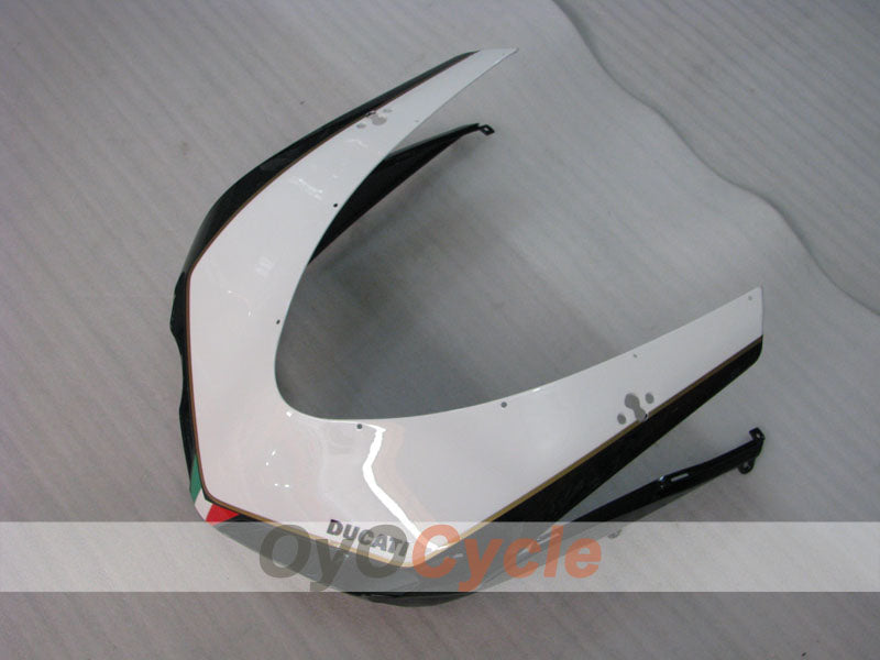 Kit de carénage à injection pour Ducati 1198 09-11 - Blanc, Noir - Style d'usine #OYO87902345