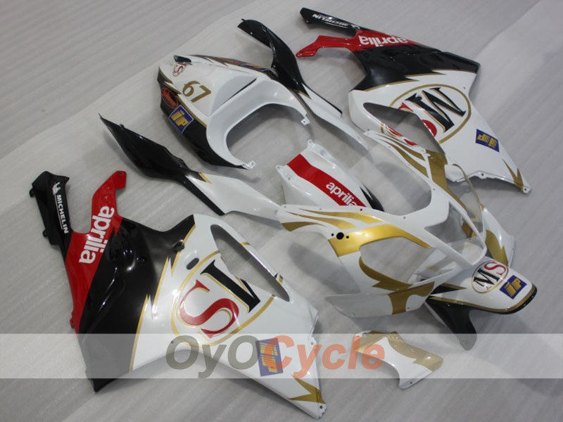 Kit de carénage pour Aprilia RSV1000R 03-06 - blanc, noir - style usine #OYO87902415