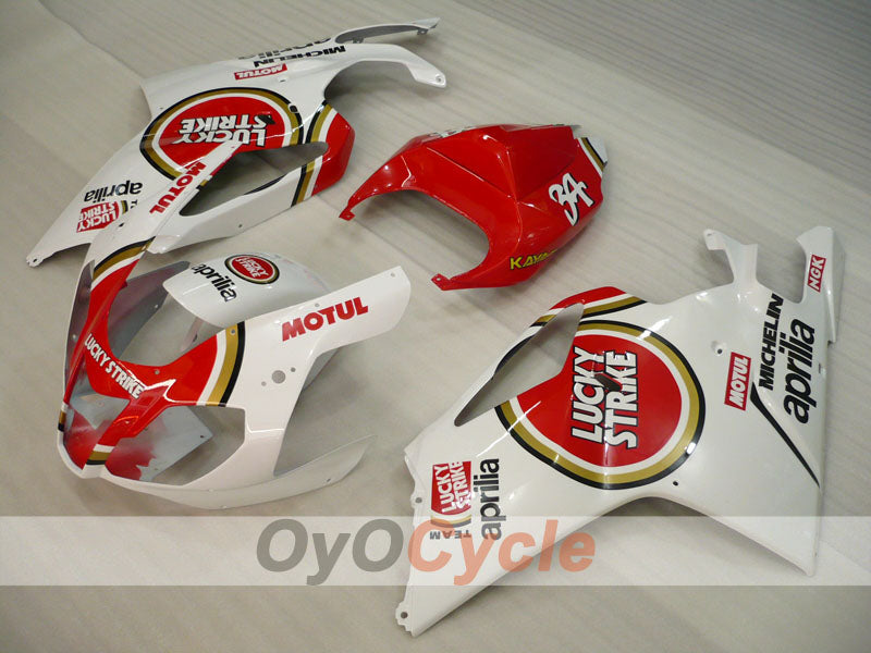Kit de carénage pour Aprilia RSV1000R 03-06 - rouge, blanc - Lucky Strike, MOTUL #OYO87902417 Image principale du produit