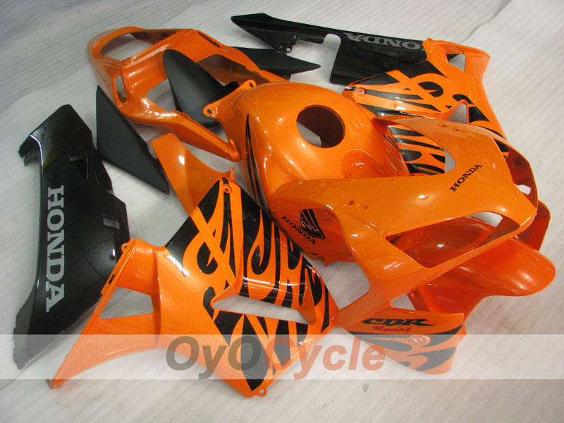Kit de carénages à injection pour CBR600RR 03-04 - Orange, noir - Flamme #OYO87902508