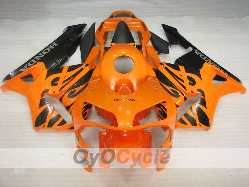 Kit de carénages à injection pour CBR600RR 03-04 - Orange, noir - Flamme #OYO87902508