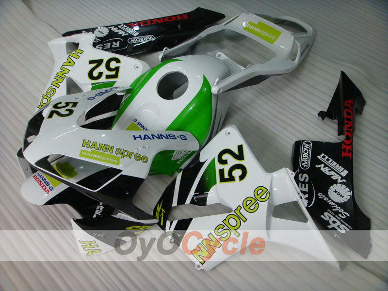 Kit de carénage injecté pour CBR600RR 03-04 - Blanc, noir - HANN Spree #OYO87902524